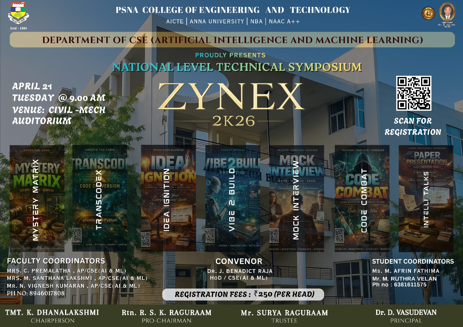 ZYNEX 2K26 National Level Technical Symposium Poster 